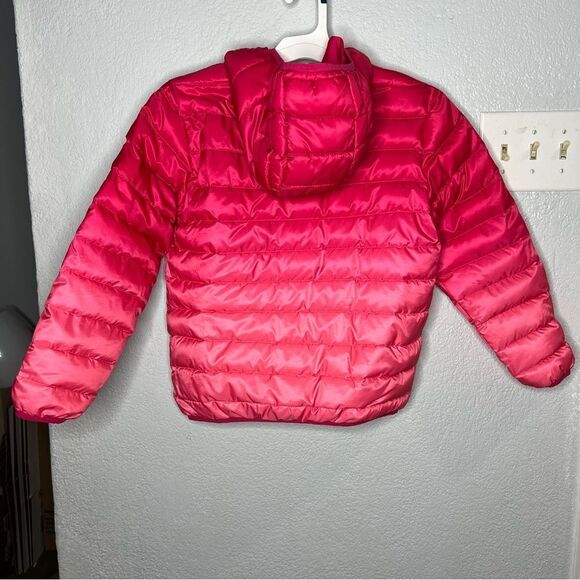 Eddie Bauer Reversible Duck Down Jacket Coat Royal Red/Pink Ombré Girl M/10/12 - Picture 5 of 11